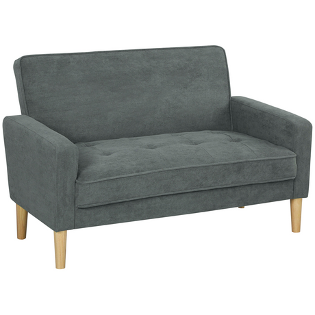 HOMCOM velvet loveseat sofa, angled view