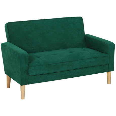 HOMCOM velvet loveseat sofa, front view