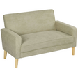 Beige velvet 2-seater loveseat sofa