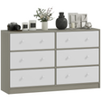 Grey and rustic fabric drawer dresser