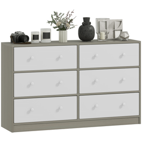 Grey and rustic fabric drawer dresser