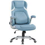 Beige linen fabric office desk chair