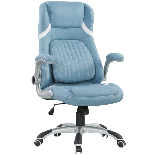 Beige linen fabric office desk chair