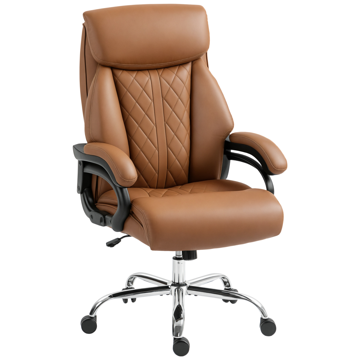 Black PU leather office chair with pocket spring padding