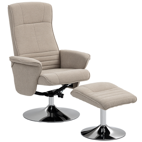 Swivel recliner armchair with ottoman