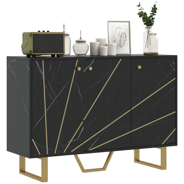 Marble effect sideboard with gold legs
