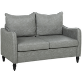 Brown marble-effect faux leather 2-seater sofa