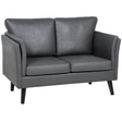 Grey Leathaire loveseat sofa