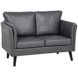 Grey Leathaire loveseat sofa