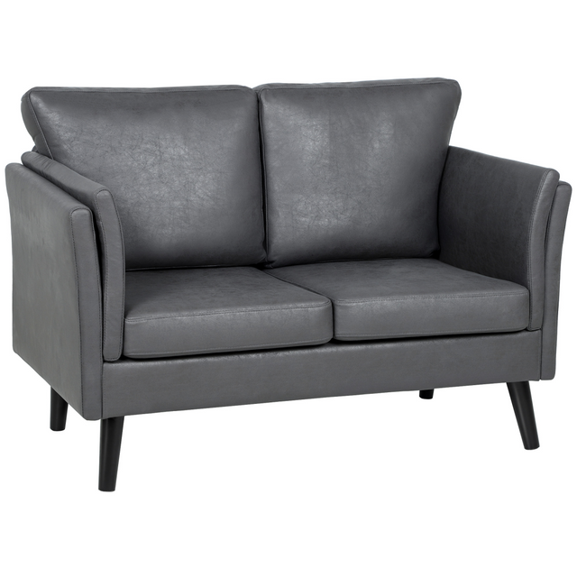 Grey Leathaire loveseat sofa