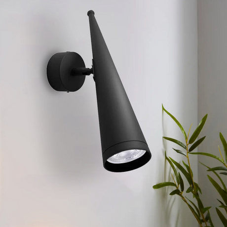 Black GU10 cone wall light