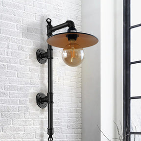 Retro industrial pipe wall light