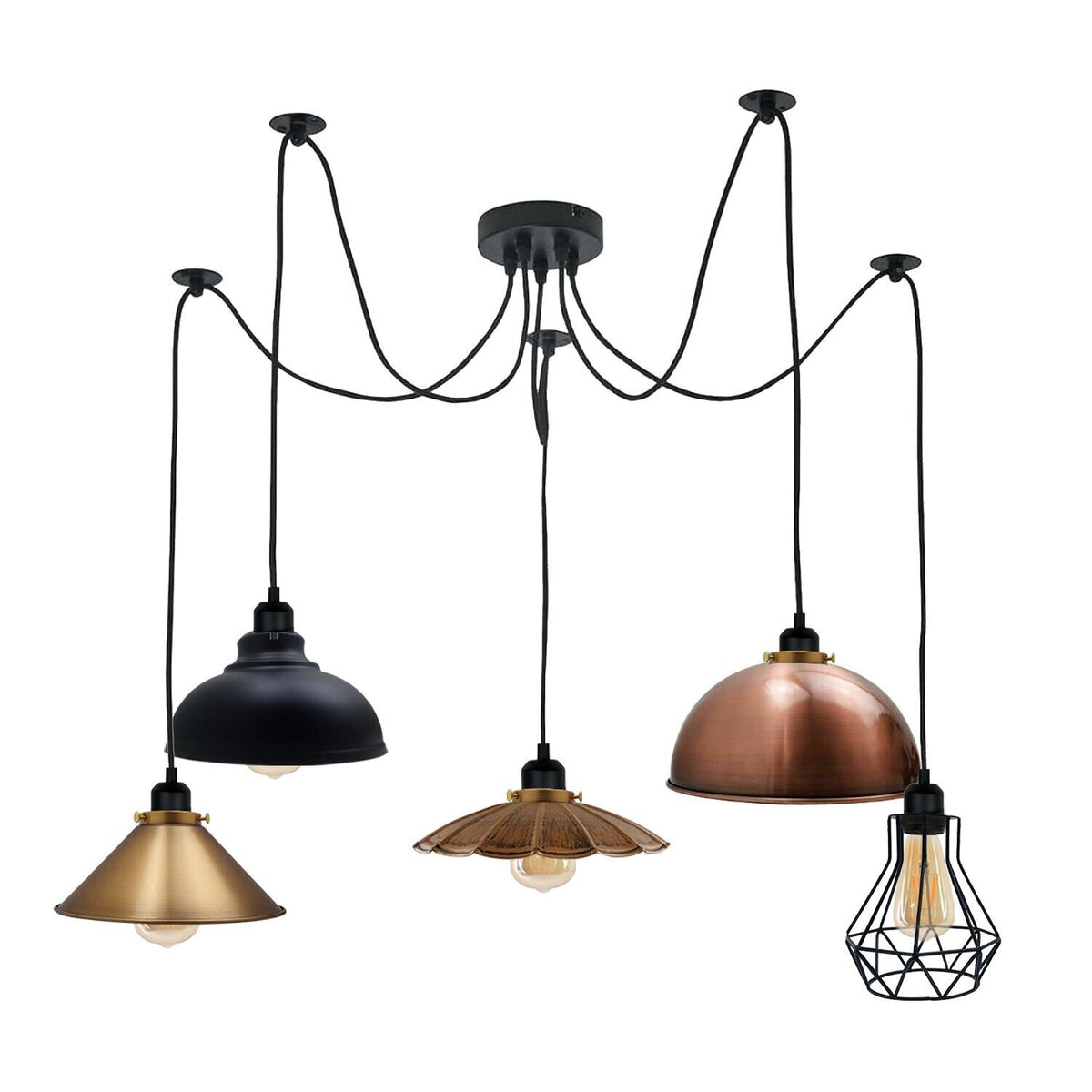 5-way spider pendant light