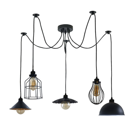 5-way industrial spider pendant ceiling light