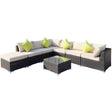 Outsunny rattan dining set middle seat detail