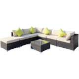 Outsunny rattan dining set middle seat detail