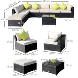 Outsunny rattan dining set corner seat detail