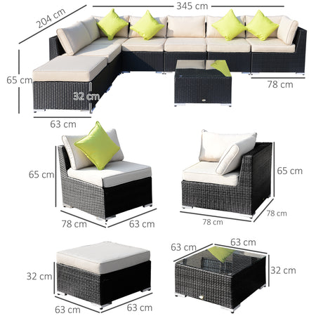 Outsunny rattan dining set corner seat detail