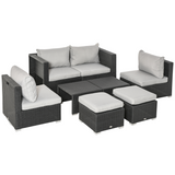 Outsunny rattan modular set arranged in a garden