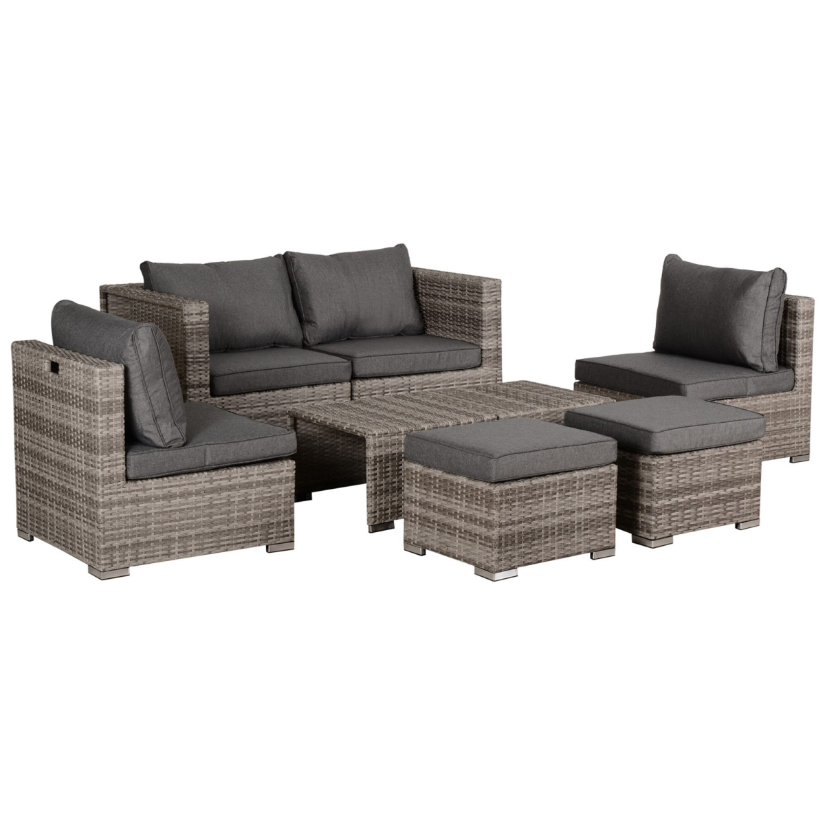 Outsunny 8-piece rattan modular garden sofa set