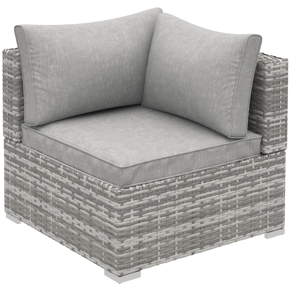 Outsunny rattan corner chair side angle view