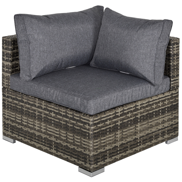 Outsunny PE rattan corner sofa chair with cushions