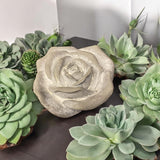 Stone-Look Resin Flower Garden Ornament on Base, 15cm – Decorative Sculpture for Home or Office