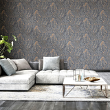 Arthouse Dark Mineral Wallpaper with Realistic Carved Markings – Dramatic Paste the Paper Feature Wall, Grey