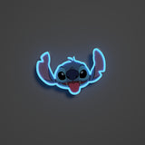 YELLOWPOP Disney Stitch Face LED Neon Sign – USB-Powered Licensed Wall Light for Bedroom or Study