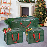 Vinsani 3 Piece Christmas Tree Storage Bags for Trees up to 7ft – Water-Resistant, Dust-Proof with Zip Closure