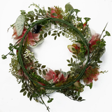Leaf Luxury Artificial Pink Lily Wreath – 60cm Floristry Door Wreath with Woven Base