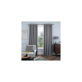 Sleepdown Linen Look Blackout Eyelet Curtains, Thermal Insulated Ready Made Pair – 46 x 54 Inch, Charcoal