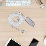 Aquarius Full HD HDMI Adapter Cable for 8-Pin Phone & Pad – 1080p TV Mirroring, Space Grey