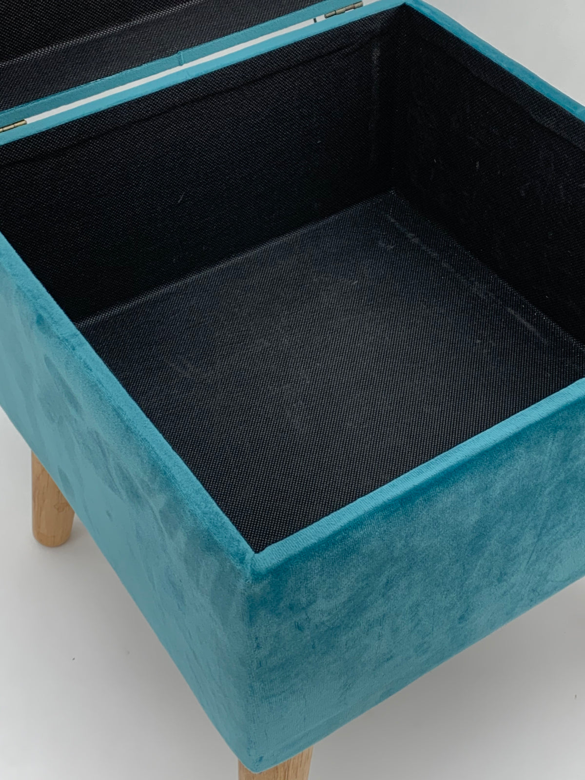 AcaciaHome Velvet Ottoman Footstool with Lift-Up Storage – Square, Traditional Pattern, Living Room Seat