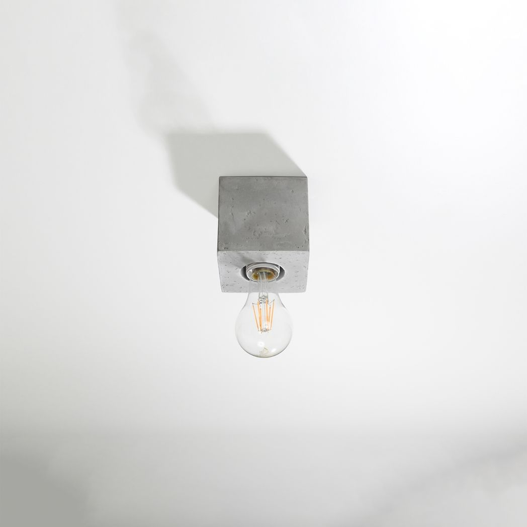 Sollux Lighting Ariz Concrete Ceiling Light with E27 Fitting – Industrial Design, Grey