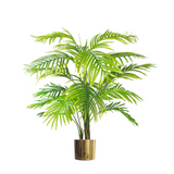 Leaf Polished Gold Metal Planter, 20 x 18cm