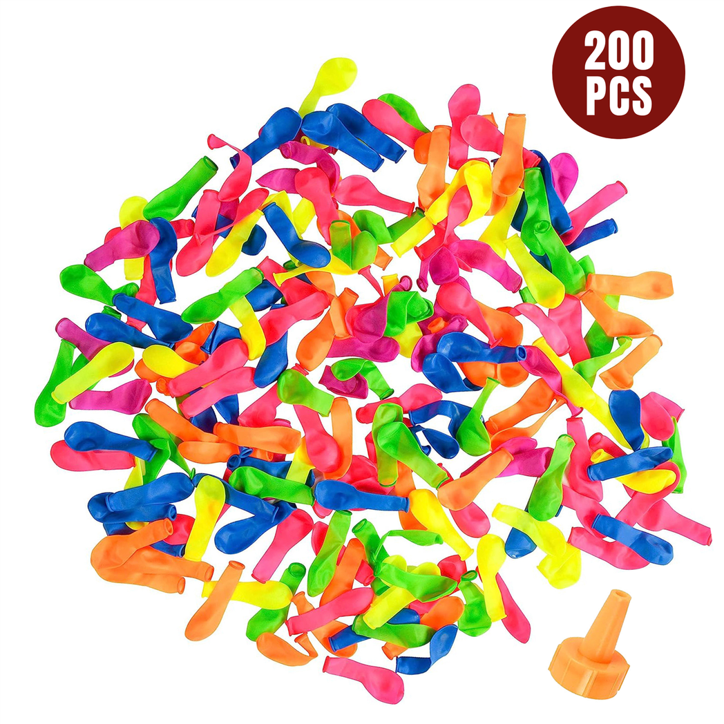 SOKA Water Bombs Pack of 200 – Colourful Water Balloons for Garden Games, Parties & BBQs