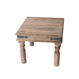 AcaciaHome 45cm Wooden Square Side Table with Natural Wood Finish – Compact Table for Living Room, Bedroom or Office