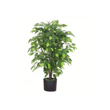 Leaf 90cm Artificial Ficus Tree with Copper Metal Planter – Realistic Indoor Faux Plant