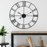 78cm Large Roman Numeral Metal Wall Clock – Oversized Open Design, Battery Operated