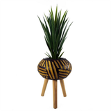 Bali Composite Oval Large Planter, 45cm x 34cm – Garden Plant Pot, Brown & Yellow