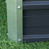 Outsunny Raised Garden Bed with Rustproof Metal Frame & Gloves – Elevated Planter Box, Grey