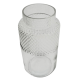 29cm Clear Glass Diamond Vase – Decorative Home Accent, Clear