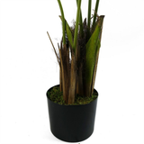 Leaf 120cm Artificial Kentia Palm Tree with Silk Leaves – Weighted Black Pot, Realistic Indoor Plant