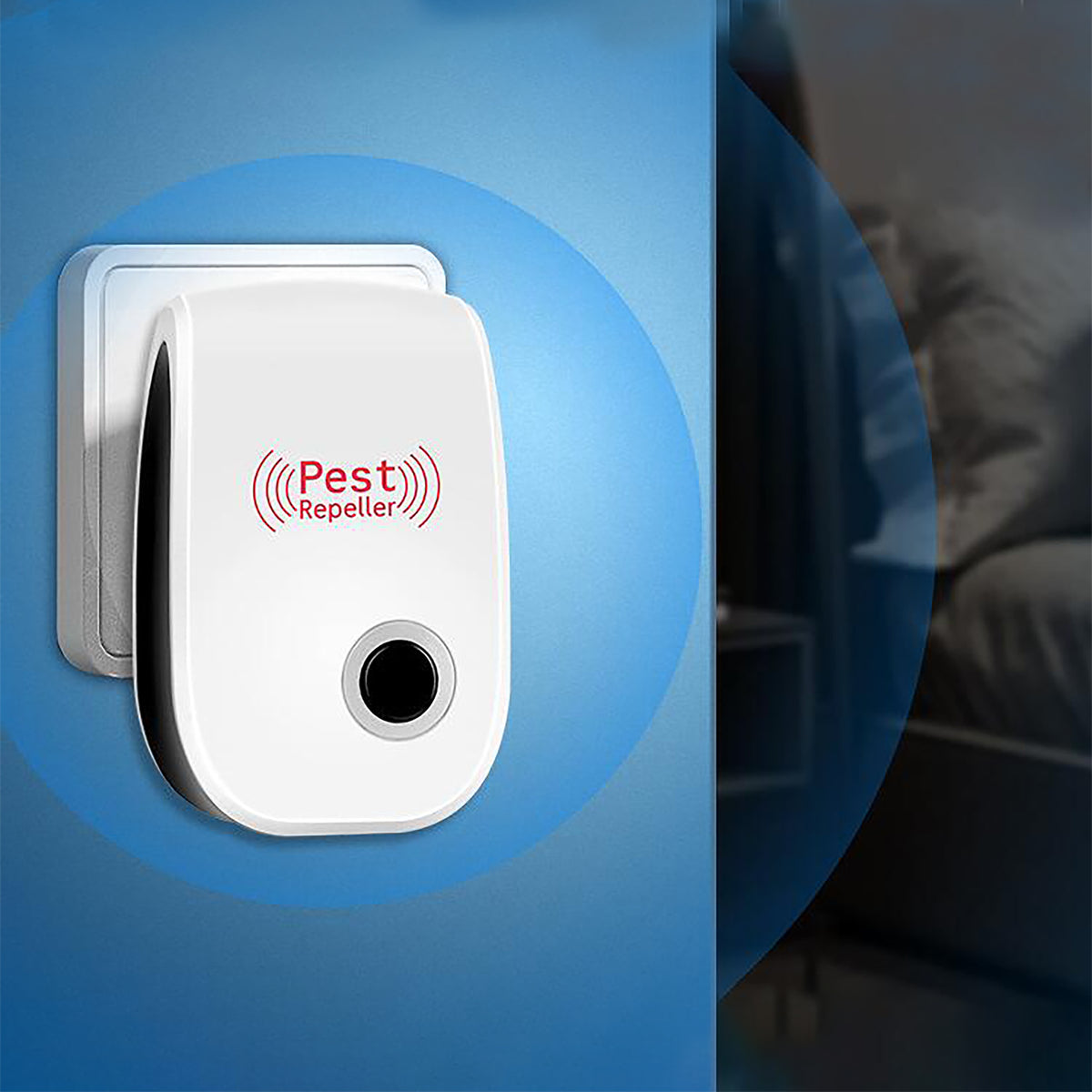 Avilo Plug-In Ultrasonic Pest Repeller, Set of 3 – Mains-Powered Rodent and Bug Repellers, 120m² Coverage