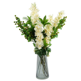 Pack of 6 Artificial Cream Delphinium Stems, 75cm with Silk Petals – Home Floral Decor