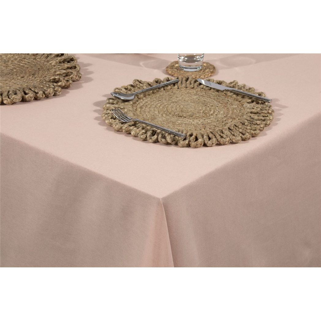Esselle Home Avon 100% Cotton Tablecloth, 240 x 140cm – Dining Table Linen from the Revival Collection, Blush