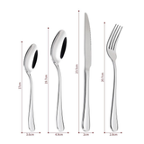 VINSANI 24-Piece Stainless Steel Cutlery Set – Service for Six with Knives, Forks, Spoons & Teaspoons