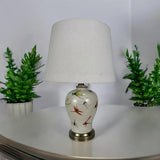 AcaciaHome Oriental Floral Ceramic Table Lamp with Drum Shade – Large 65cm Hallway Lamp, Butterfly Design