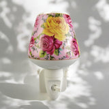 Plug-In LED Night Light with Pink and Yellow Floral Ceramic Body and On/Off Switch – Decorative Lighting for Bedrooms
